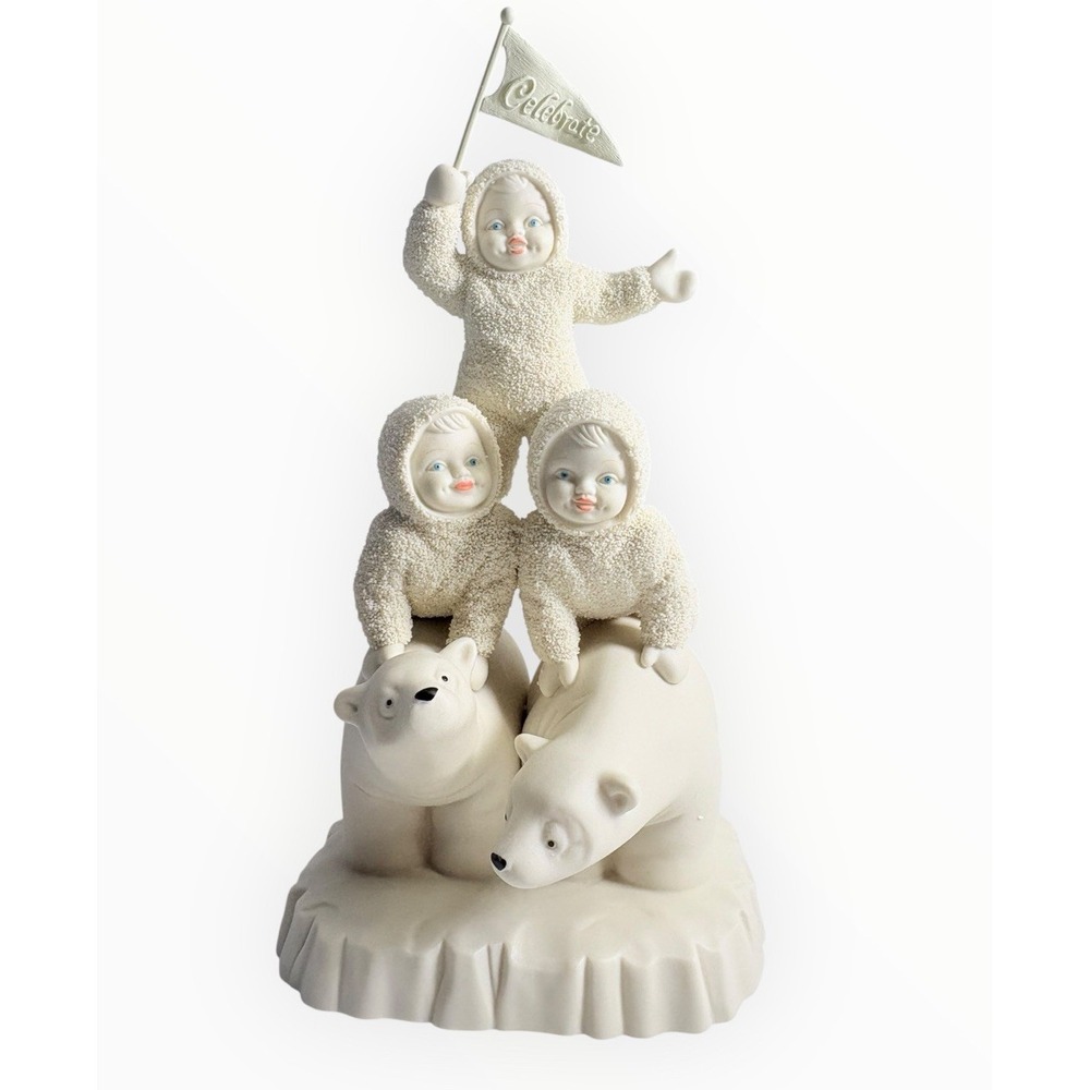 Dept 56‎ Snowbabies "Celebrate" Polar Bears Pyramid Figurine